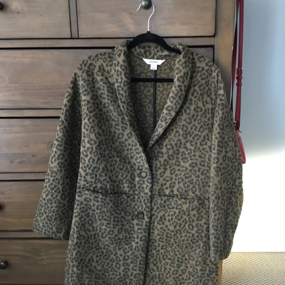 Animal Print Long- Line Cardigan Coat new with tags